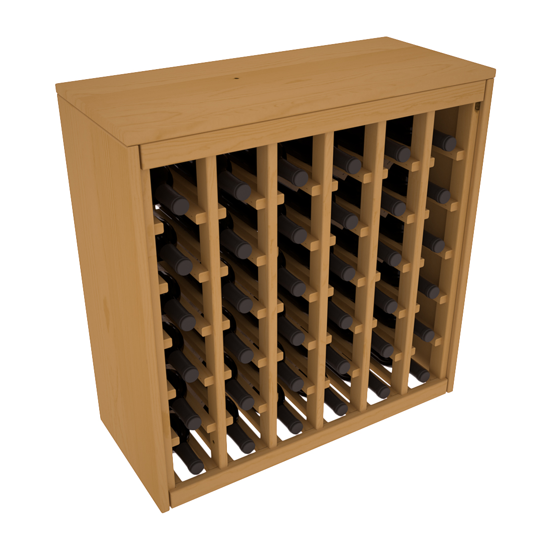 Living Series - 36 Bottle Deluxe Rack in Pine Oak stained without WineSafe™ Satin Sealant
