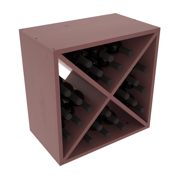 Living Series - 24 Bottle Wine Cube in Pine Walnut stained with WineSafe™ Satin Sealant