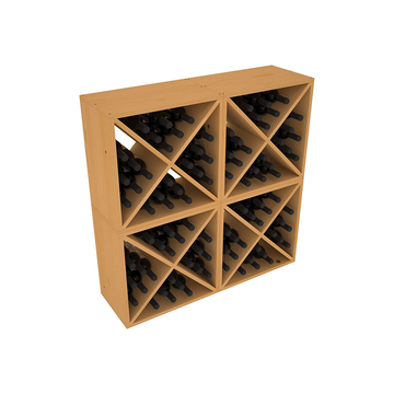 Living Series - 96 Bottle Wine Cube in Pine Oak stained without WineSafe™ Satin Sealant