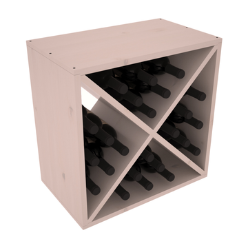 Living Series - 24 Bottle Wine Cube in Alder Greywash stained with WineSafe™ Satin Sealant
