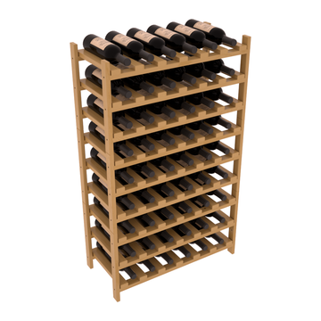 Living Series - 54 Bottle Stackable in Pine Oak stained with WineSafe™ Satin Sealant
