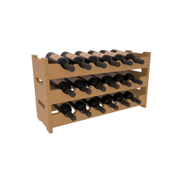 Living Series - 18 Bottle Mini Scalloped Rack in Pine Oak stained with WineSafe™ Satin Sealant
