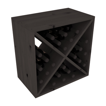 Living Series - 24 Bottle Wine Cube in Alder Black stained without WineSafe™ Satin Sealant