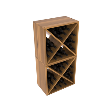 Living Series - 48 Bottle Wine Cube in Redwood Oak stained with WineSafe™ Satin Sealant