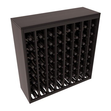 Living Series - 64 Bottle Deluxe Rack in Redwood Black stained with WineSafe™ Satin Sealant