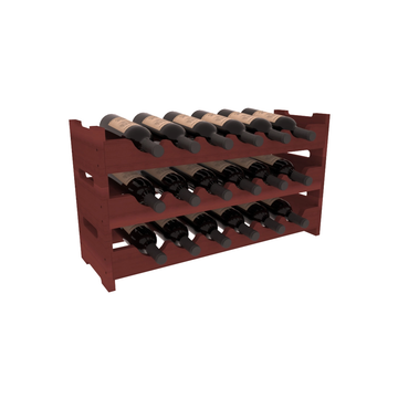Living Series - 18 Bottle Mini Scalloped Rack in Redwood Cherry stained without WineSafe™ Satin Sealant