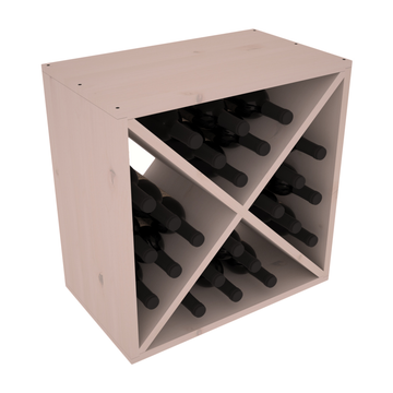 Living Series - 24 Bottle Wine Cube in Alder Greywash stained without WineSafe™ Satin Sealant