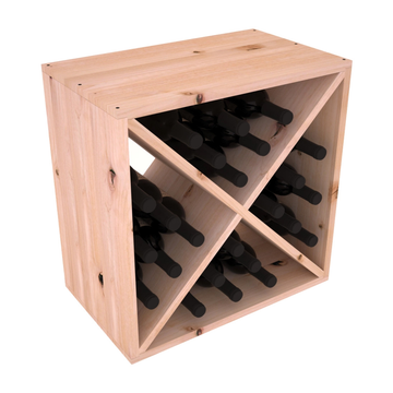 Living Series - 24 Bottle Wine Cube in Alder Unstained without WineSafe™ Satin Sealant
