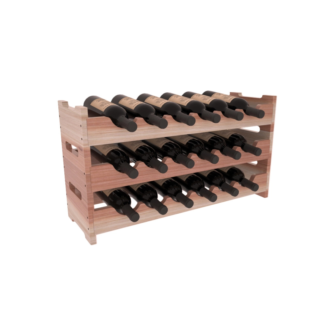 Living Series - 18 Bottle Mini Scalloped Rack in Redwood Unstained with WineSafe™ Satin Sealant