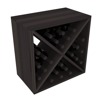 Living Series - 24 Bottle Wine Cube in Redwood Black stained without WineSafe™ Satin Sealant