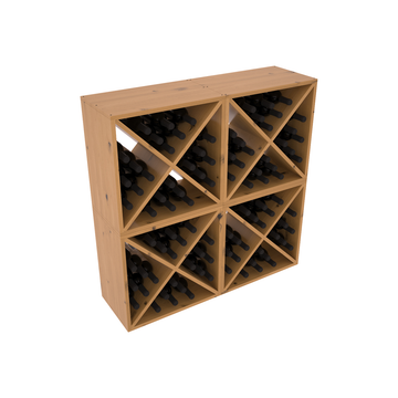 Living Series - 96 Bottle Wine Cube in Alder Oak stained with WineSafe™ Satin Sealant