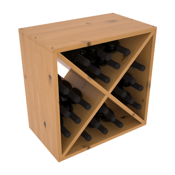 Living Series - 24 Bottle Wine Cube in Alder Oak stained with WineSafe™ Satin Sealant
