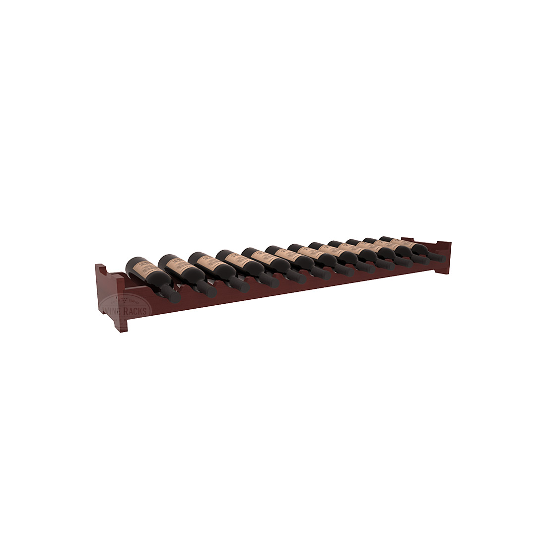 Living Series - 12 Bottle Scalloped Rack in Redwood Cherry stained with WineSafe™ Satin Sealant