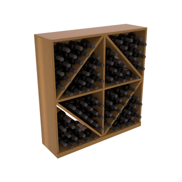 Retail Diamond Bin Base in Premium Redwood Oak stained with WineSafe™ Satin Sealant