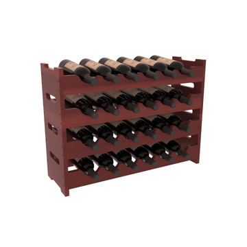 Living Series - 24 Bottle Mini Scalloped Rack in Redwood Cherry stained with WineSafe™ Satin Sealant