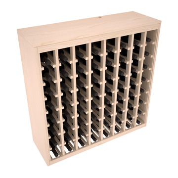 Living Series - 64 Bottle Deluxe Rack in Pine Unstained with WineSafe™ Satin Sealant