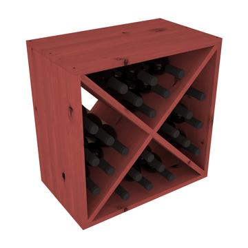 Living Series - 24 Bottle Wine Cube in Alder Cherry stained without WineSafe™ Satin Sealant