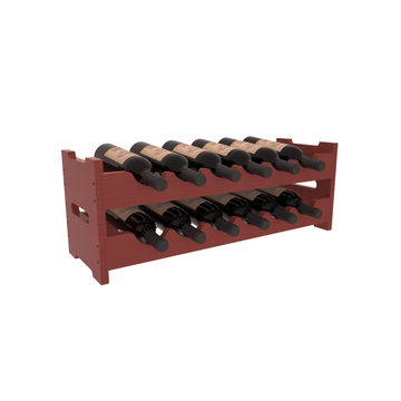 Living Series - 12 Bottle Mini Scalloped Rack in Pine Cherry stained with WineSafe™ Satin Sealant