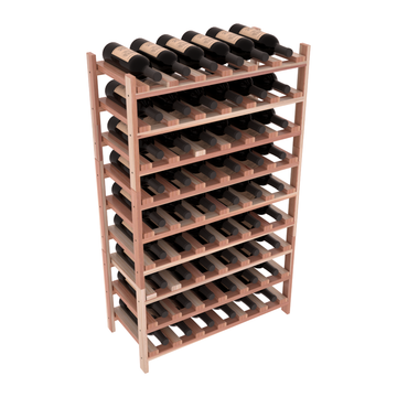 Living Series - 54 Bottle Stackable in Redwood Unstained with WineSafe™ Satin Sealant