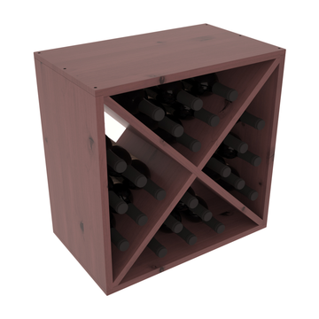 Living Series - 24 Bottle Wine Cube in Alder Walnut stained with WineSafe™ Satin Sealant