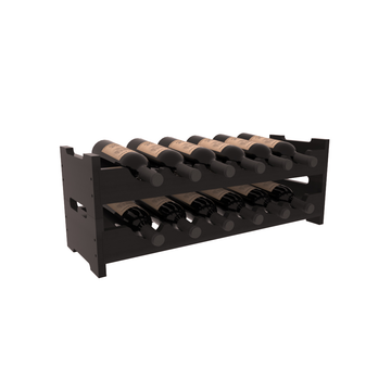 Living Series - 12 Bottle Mini Scalloped Rack in Redwood Black stained with WineSafe™ Satin Sealant