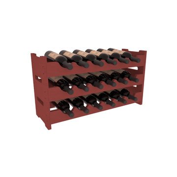 Living Series - 18 Bottle Mini Scalloped Rack in Pine Cherry stained without WineSafe™ Satin Sealant