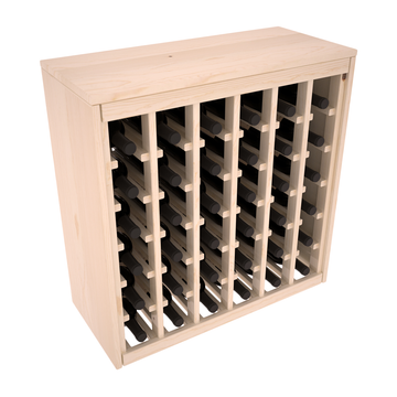 Living Series - 36 Bottle Deluxe Rack in Pine Unstained with WineSafe™ Satin Sealant