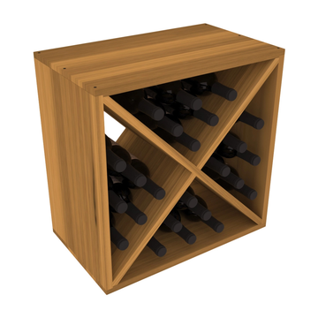 Living Series - 24 Bottle Wine Cube in Redwood Oak stained without WineSafe™ Satin Sealant