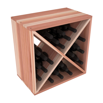 Living Series - 24 Bottle Wine Cube in Redwood Unstained without WineSafe™ Satin Sealant