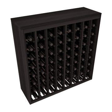 Living Series - 64 Bottle Deluxe Rack in Redwood Black stained without WineSafe™ Satin Sealant