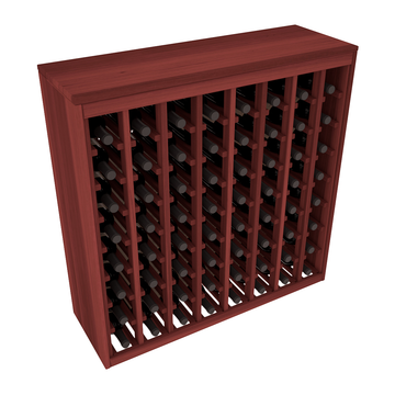 Living Series - 64 Bottle Deluxe Rack in Redwood Cherry stained without WineSafe™ Satin Sealant