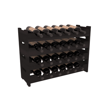 Living Series - 24 Bottle Mini Scalloped Rack in Redwood Black stained without WineSafe™ Satin Sealant