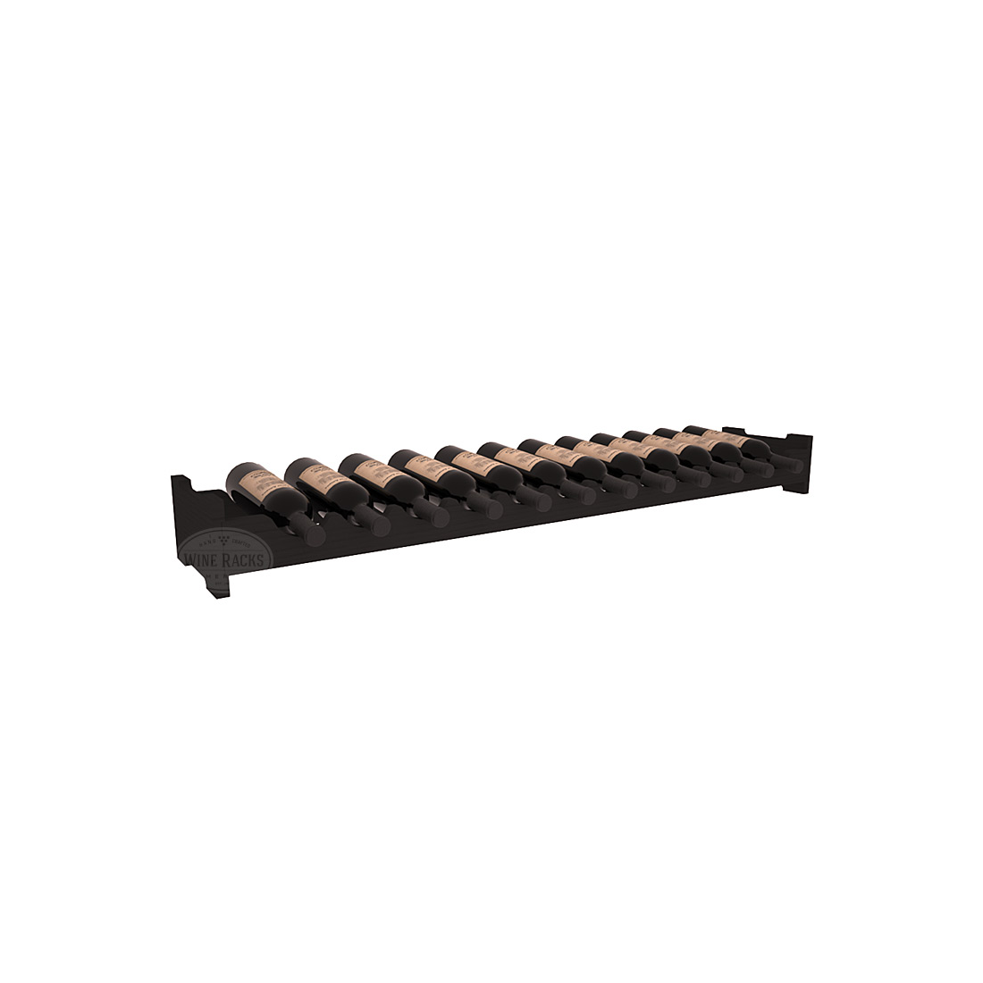 Living Series - 12 Bottle Scalloped Rack in Pine Black stained without WineSafe™ Satin Sealant