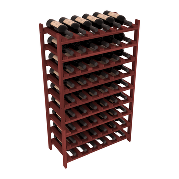 Living Series - 54 Bottle Stackable in Redwood Cherry stained without WineSafe™ Satin Sealant