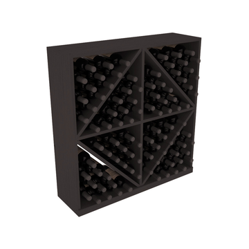 Retail Diamond Bin Base in Ponderosa Pine Black stained without WineSafe™ Satin Sealant