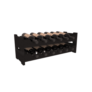 Living Series - 12 Bottle Mini Scalloped Rack in Redwood Black stained without WineSafe™ Satin Sealant