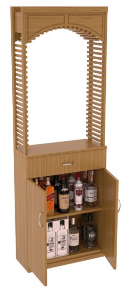 InstaCellar - Liquor 26" Cellar Arch / Base Cabinet / Solid Top Combo