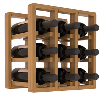 Living Series - 3 Column Countertop Rack in Grand Mahogany Oak stained with WineSafe™ Satin Sealant