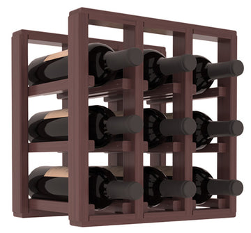 Living Series - 3 Column Countertop Rack in Grand Mahogany Walnut stained with WineSafe™ Satin Sealant