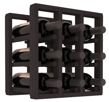 Living Series - 3 Column Countertop Rack in Grand Mahogany Black stained without WineSafe™ Satin Sealant