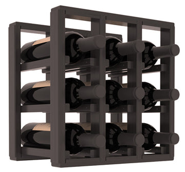 Living Series - 3 Column Countertop Rack in Grand Mahogany Black stained with WineSafe™ Satin Sealant