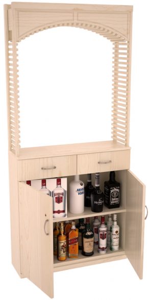 InstaCellar - Liquor 35" Cellar Arch / Base Cabinet / Solid Top Combo