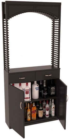 InstaCellar - Liquor 35" Cellar Arch / Base Cabinet / Solid Top Combo