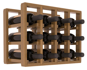 Living Series - 4 Column Countertop Rack in Redwood Oak stained with WineSafe™ Satin Sealant