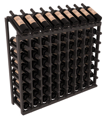 InstaCellar - 9 Column, 8R Display Top Rack in Grand Mahogany Black stained with WineSafe™ Satin Sealant