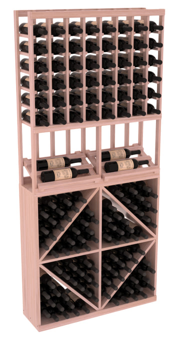 InstaCellar - 8 Column Side Display 96 Bin Combo in Grand Mahogany Unstained with WineSafe™ Satin Sealant