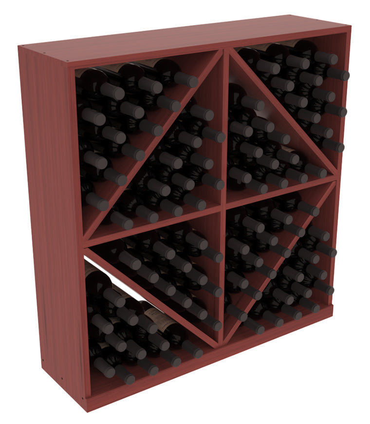 InstaCellar - Diamond Bin with Top in Grand Mahogany Cherry stained with WineSafe™ Satin Sealant