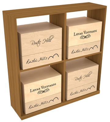 InstaCellar - Solid Case Bin in Grand Mahogany Oak stained without WineSafe™ Satin Sealant