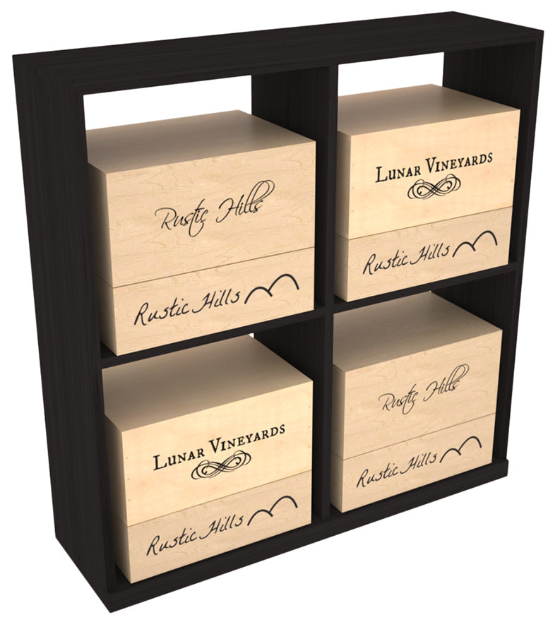 InstaCellar - Solid Case Bin with Top in Grand Mahogany Black stained without WineSafe™ Satin Sealant