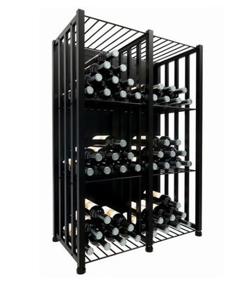 Wine Bin Short Kit (48-192 Bottles) in Double Wide (96 Bottles) Matte Black